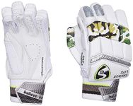 SG SAVAGE LITE Youth RH Batting Gloves(Plastic;Leather, Cricket, White;Green)