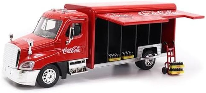 1/50 Beverage Delivery Truck with 2 Sliding Doors, Handcart and 2 Bottle Cases
