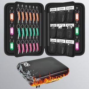Sortivis Key Organizer Case, Fireproof & Waterproof Key Holder Storage Bag with 54pcs Keys Tags, Portable Zippered Key Box for Home, Office, Estate Sales, Hotel Executives (54 Keys Tags Included)