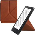 kwmobile Origami Case Compatible with Kobo Clara 2E / Tolino Shine 4 Case - Slim PU Leather Cover with Stand - Brown