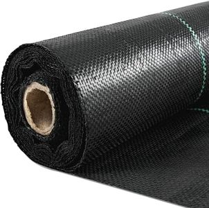 Happybuy Weed Barrier Landscape Fabric, 6 x 250 ft, 4.1 Oz Premium Woven Ground Cover, Heavy Duty PP Material & Easy Setup, Weed Control for Outdoor Garden, Lawn, Driveway, Black