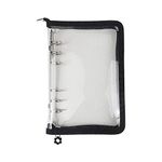 A6 Binder Cover Refillable 6 Ring Notebook Binder Clear Soft PVC Zipper Binders Folder for 6 Hole Filler Paper Personal File Organizer Planner(Black Zipper Closure)