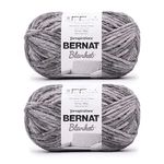 Bernat Blanket Ashen Titanium Yarn - 2 Pack of 300g/10.5oz - Polyester - 6 Super Bulky - 220 Yards - Knitting/Crochet