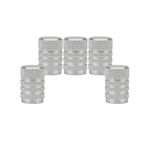 SENZEAL 5Pcs Tyre Valve Dust Cap Round Style Universal Tire Valve Stem Caps Aluminum Car Tire Dust Caps for Bikes Cars Motorcycles Trucks Silver