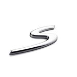 Large S Rear Trunk Boot Lid Hatch Tailgate Emblem Badge for Porsche 911 Cayenne Carrera Turbo Panamera Boxster (S-Silver)