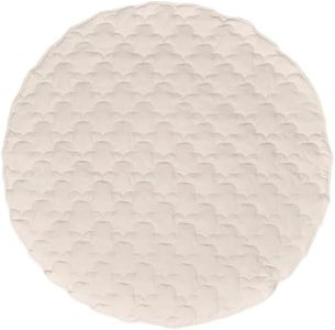 Thick Washable Quilted Round Baby Play Mat with Non Slip Backing for Safety, Organic Cotton, Designed in Australia, Cloud Quilted, Tummy Time Mat, Baby Essentials