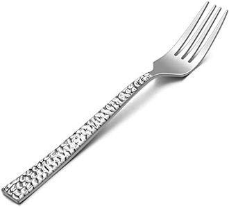 Hammered 12-Pieces Dessert Forks, HaWare Stainless Steel 6.7 Small Salad Forks, Classic Elegant Design, Mirror Polished, Dishwasher Safe