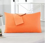 Egyptian Cotton 500 Thread Count Luxurious 2 PC Pillow Cases Euro/European 26" x 26"(Inches) - Orange Solid. Dimension in cm (65 cm x 65 cm)