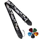 MOCKING BIRD Guitar Strap for Acoustic Adjustable Buckle Electric Guitar Strap Polyester Guitar Belt For Acoustic/Bass/Electric Guitar (Country music)