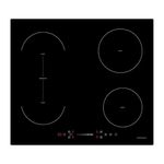 Cookology 59cm Plug-in Induction Hob - 4 Cooking Zones - Touch Control Panel - Bridging Function - Child Safety Lock - Electric Plug Included - Easy-Clean - Black