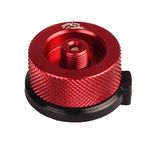 Jeebel Camp Gas Converter for Butane Cannula to Win Gas Cartridge/Lindal Type Valve Adapter (Red)