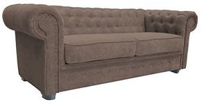 Sofabed Venus Stylish 3 Seater 2 Seater Ocean Brown Cream Settee Chesterfield Style (3seater, Brown)