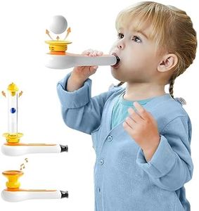 TOP BRIGHT 3-in-1 Montessori Toy for Toddler with Whistle, Ball Blowing, Floating Blow Pipe Balls – Sensory Baby Toy, Fine Motor Skills, Learning Educational Toy for 3 4 5 Year Old Boys Girls Gifts