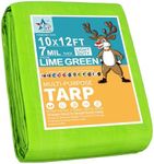 7 Mil Lime Green 10x12 Feet Tarp -Multifuctional Poly Tarp - Cover,Waterproof, UV Resistant, Weather Resistant