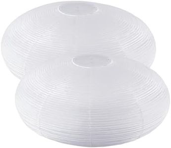 White Oval Paper Lanterns-22in Large Hanging Paper Lantern Lamp, Chinese/Japanese Paper Pendant Lampshade for Party Decoration, Wedding, Home Decor Paper Ceiling Lampshade(2 Pack)