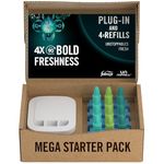 Febreze Unstoppables 3Volution Air Freshener Plug-In Diffuser Mega Starter Kit, Febreze 3Volution Refill, Odour Fighter, Fresh, 80 ml (20 ml x 4)