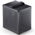 JONSBO C6-ITX Black Mini ITX Handled Mesh PC Case, Simple Compact Desktop ITX Chassis, SP MB ITX/Mini-DTX, ATX Power Bite (L140mm Max.), 170mm Tower Cooler,Tool-Free Open SFF Case, Black