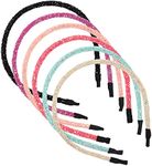 Trendy club 6 Pieces Rhinestone Hair Band Double Crystal Side Hair Band Imitation Diamond Crystal Hoop Headband Thin Headband for Women Girls Hair Accessory