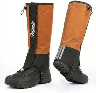 Fhirnic Leg Gaiters for Hiking, Lightweight Waterproof Boot Gaiters for Men Women, Adjustable Shoe Gaiters for Hiking Walking Climbing Hunting Trekking Mountaineering Skiing (Orange, L)