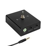 3.5 mm Audio Switcher, 2 Ports Audio Splitter Box (2 in 1 Out / 1 in 2 Out) Mini Headphone Manual Selector Converter with Bonus 47.2 in (120 cm) Cable, No External Power Required