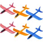 SGBETTER 6 Pack Foam Airplane Toys Throwing Foam Plane Glider Plane Flying Airplane Toys for Outdoor Activities Sport Game Toy Birthday Party Favors