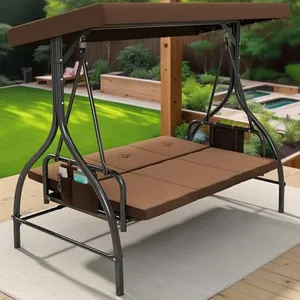 YITAHOME Porch Swing Outdoor Patio Swing with Adjustable Canopy Removable Cushion