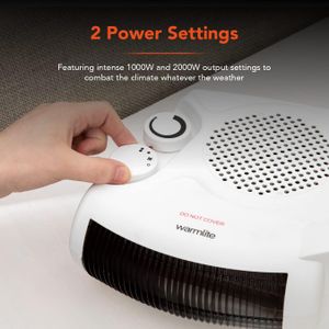 Warmlite Thermo Fan Heater 2000W – Portable Electric, White