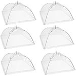 hzpolang 6 Pack Food Covers Mesh Nets Tents Foldable Umbrella Pop up Net Dome Outdoor Food Storage Protector Collapsible Domes for Fruit Dish Picnic Outside Fly Mosquitoes Bugs - 14 Inch