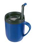 Zyliss E990003 Hot Mug Cafetiere, Plastic/Silicone, Blue, Coffee Travel Mug/Insulated Coffee Mug/Filter for Ground Coffee/Mug with Lid/Camping Mug, Dishwasher Safe