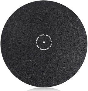 Facmogu 12 Inch 2mm Turntable Slipmat Wool Mat Anti Vibration Record Platter Mat, Phonograph LP Vinyl Record Player Black Mat Slip-Mat Player Wool Pad, Professional Tuning Equipment Improve Sound