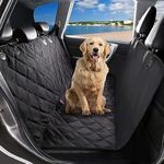 Blessing Pet Back Seat Covers,| Non-Slip | Travel Hammock with Headrest Straps for Anchors | Material Polyester | for Sedan & SUV Cars | Black (Dog SEAT Black, Dog SEAT Belts)