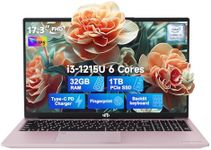 NIMO 17.3 FHD Laptop, Intel 6 Core i3-1215U, 32GB RAM, 1TB SSD, (Beat i5-1135G7, Up to 4.4GHz), 65W Type-C, Fingerprint, Backlit Keyboard, IPS Business Computer, Numpad, Win 11