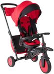 smarTrike STR7 6-in-1 Toddler Tricycle Stroller with Parent Handle – Foldable Push Trike Bike for Kids 6 Months to 5 Years – Red & Black