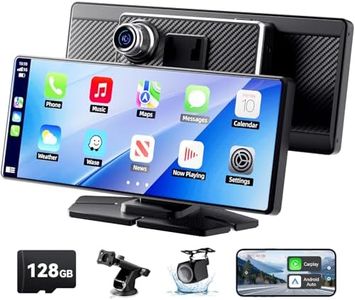TERUNSOUl Carplay Screen for Car, 8.1" HD Portable Touch Screen Car Stereo with Android Auto, 4K Dash Cam, 1080P Backup Camera, GPS Navigation, Mirror Link, Bluetooth, AUX, FM Transmitter