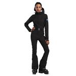 GSOU SNOW Womens Ski Suit One Piece Jumpsuit Ski Outfits Slim Waterproof Windproof Winter Sports Warm, Black, Medium