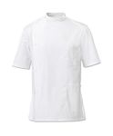 Workwear World WW165 Men's Dallas Short Sleeve Asymmetric Fastening Medical Dental Care Tunic (Large (42.5"), White)