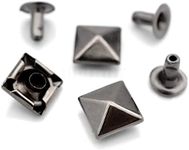 CRAFTMEMORE 100pcs Spike Rivet Pyramid Rapid Rivet Studs Glam Rock Biker Nailheads Leathercraft Decorations (10 MM, Gunmetal)