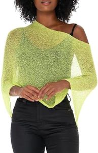 SHU-SHI Women’s Sheer Knit Poncho Shrug Lightweight Summer Bolero Cover Up Pullover Sweater One Size Fits Most