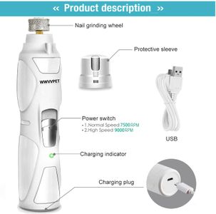 Pet Nail Grinder with LED Light – 2-Speed Electric Trimmer
