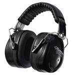 SAFEYEAR Noise Cancelling Ear Defenders Adult, Black SNR 32dB Ear Protectors Ear Muff for Men & Women, NNR 26dB Pro Over Hearing Protection Earmuff for Shooting, Sleeping, Industrial, Site Work etc