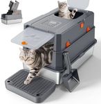 FURTIME Stainless Steel Litter Box 
