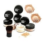 NCINC Mineral Powder 8pc Makeup Set Starter Kit, Medium Skin, Foundation, Concealer, Corrector, Miracle Veil, Bronzer, Blusher, Kabuki Brush (Large)