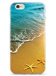 Inspired Cases - 3D Textured iPhone 6 Plus/6s Plus Case - Rubber Bumper Cover - Protective Phone Case for Apple iPhone 6 Plus/6s Plus - Starfish by The Sea Shore - White