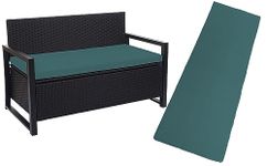 A ATH COLLECTION Indoor & Outdoor Bench Cushion Seat Pads 100% Waterproof Seat Pads for Lawn & Garden, Patio, Office, Coffee Shop with Removable cover (2 Seater 108cm x 45cm x 5cm, Green)