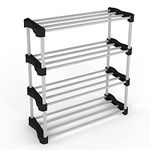 TNT THE NEXT TREND Alloy Steel Cady Shoe Rack For Home|Easy To Assemble,Space Saving,Stackable(4Shelf,A-Cady-Black)