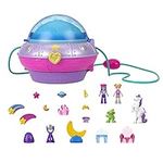 Polly Pocket Dolls and Accessories, Compact with 2 Micro Dolls, 15 Toy Pieces and 1 Fashion Piece, Double Play Space, HCG25