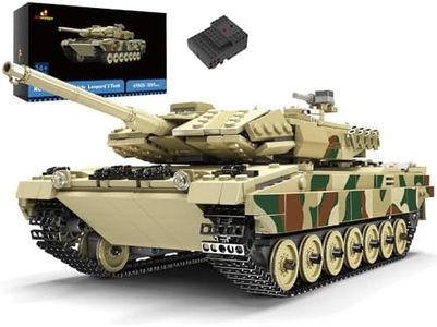 JMBricklayer - Juegos de construcción de tanques para adultos 61503, juegue de maqueta de tanque militar de radio control modelo Leopard 2 de la Segunda Guerra Mundial, kits de vehículo de