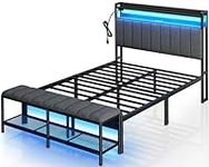 Rolanstar Full Bed Frame with Charg
