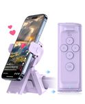 JIMZOO Remote Control for TikTok, Page Turner for Kindle App, Bluetooth Camera Video Recording Remote, Scrolling Remote for TikTok with Magnetic Storage Phone Holder for iOS/Android/iPad/iPhone-Purple