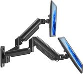 HUANUO Dual Monitor Wall Mount up to 32 inch Screens, Wall Monitor Mount with Gas Springs System, Height Adjustable Tilt, Swivel, Rotate, Computer Monitor Wall Mount Holds 17.6 lbs, VESA 75 or 100mm